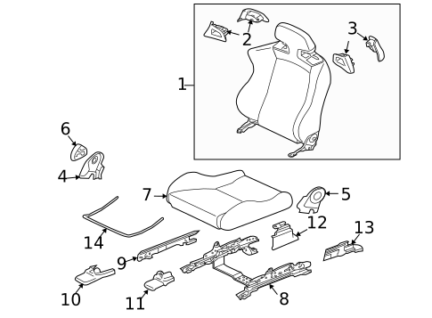 Passenger Seat Components for 2008 Mitsubishi Lancer #0