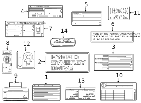 Labels for 2017 Toyota Camry #1