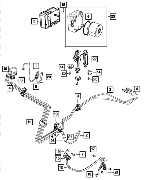 Hydraulic Control Unit, Brake Tubes and Hoses for 2011 Dodge Challenger #0