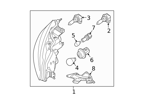 Headlamp Components for 2011 Nissan Altima #4