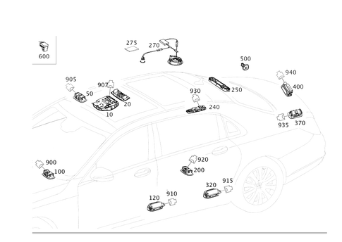 Interior Lamps, Plug Socket in Loading Compartment for 1999 Mercedes-Benz S600 #0