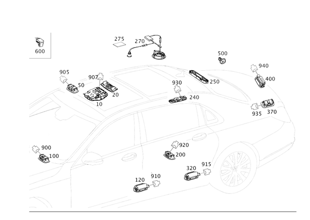 9000007 - Electrical System: Control Unit for Mercedes-Benz: Maybach S550, Maybach S560, Maybach S600, Maybach S650, S450, S550, S550e, S560, S600, S63 AMG, S65 AMG Image image