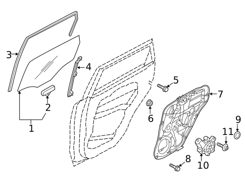 Glass - Rear Door for 2023 Kia Soul #0