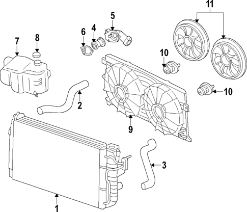 Radiator & Components for 2009 Pontiac Vibe #1