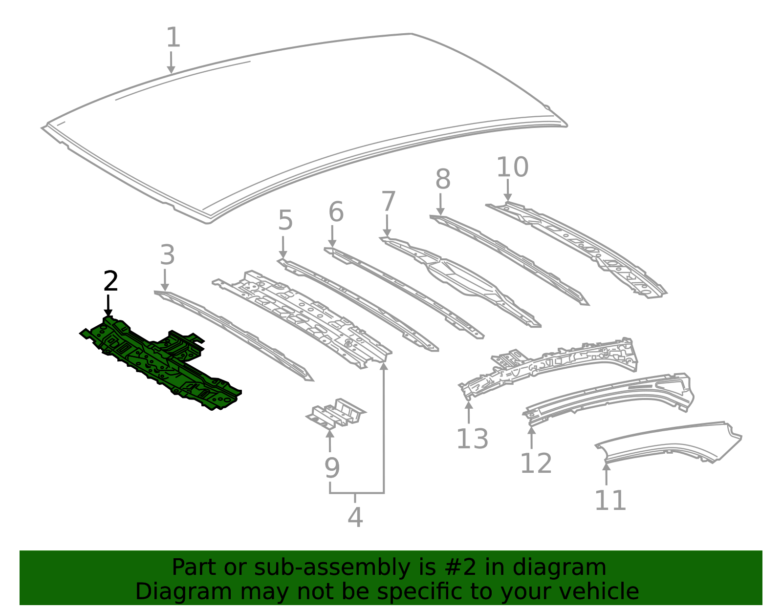 2018-2025 Toyota Camry Roof Header Panel 63102-06918 | Toyota Parts Center
