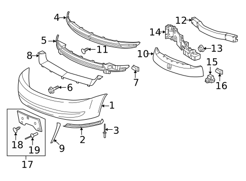 Bumper & Components - Front for 2004 Saturn Ion #1