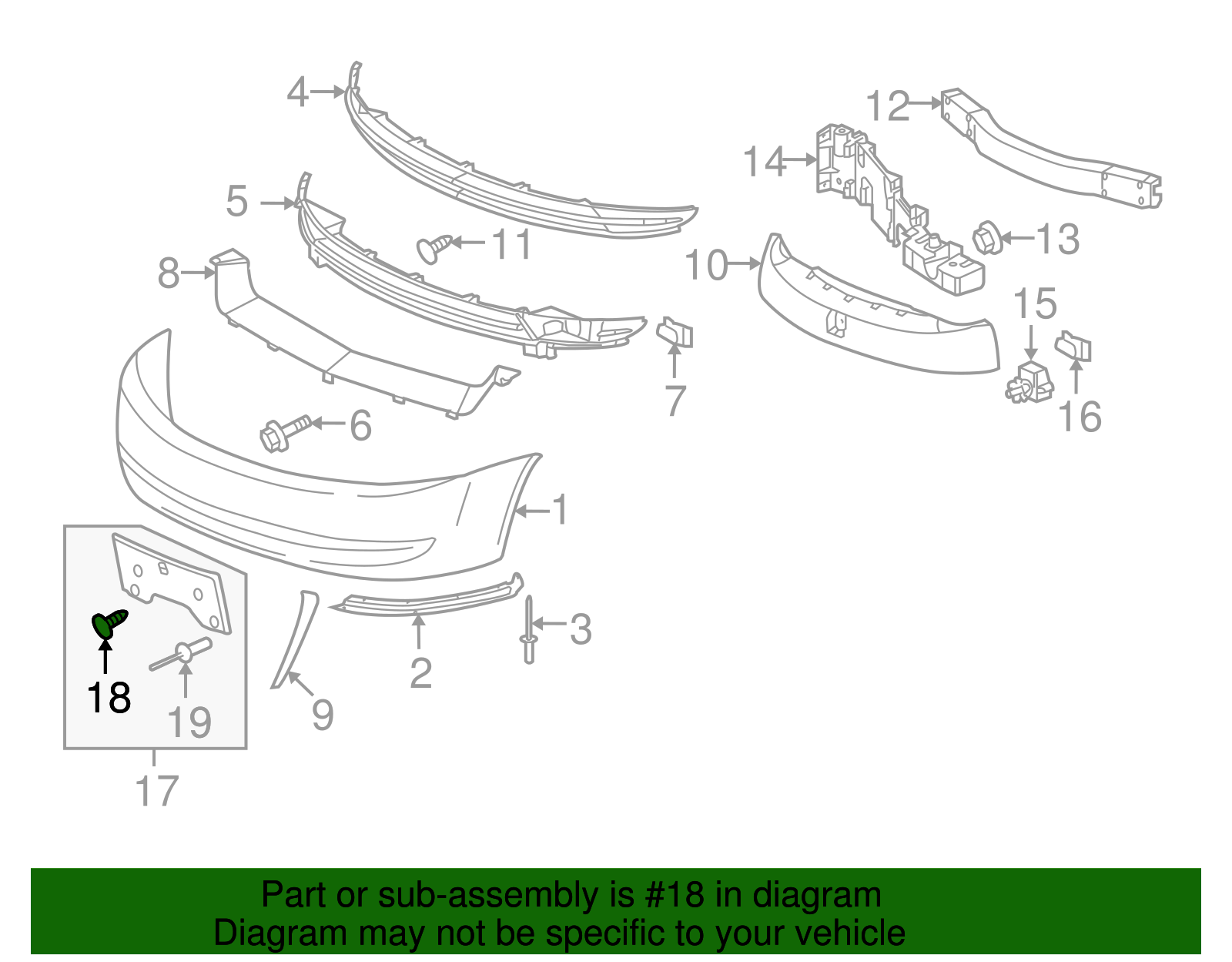 2000-2025 GM OEM NEW 00-20 GM Buick Cadillac Front Bumper License Plate ...