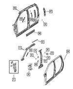 55372469AA - Body Sheet Metal Except Doors: Roof Rail Reinforcement, Left for Mopar Image
