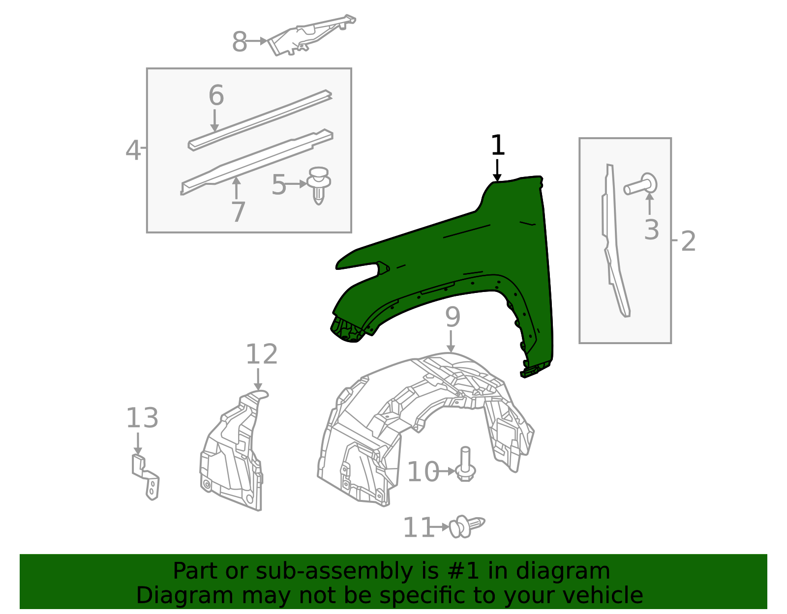 2022-2026 Toyota Fender 53811-0C120 | Toyota Parts Express