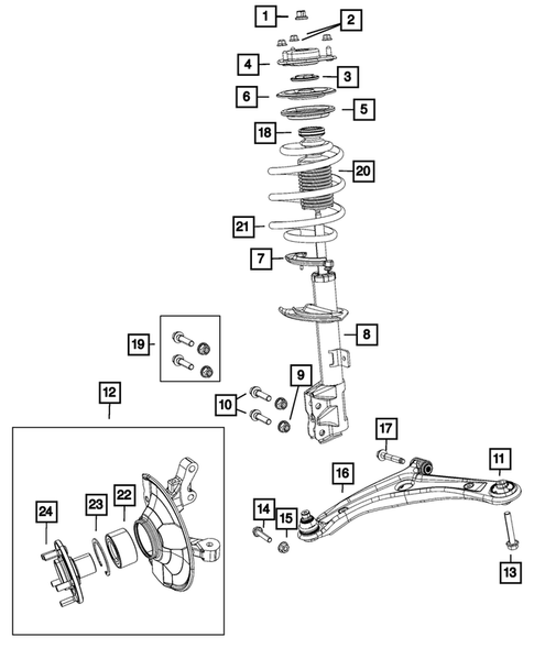 Front Suspension, Strut and Cradle for 2012 Dodge Caliber #0