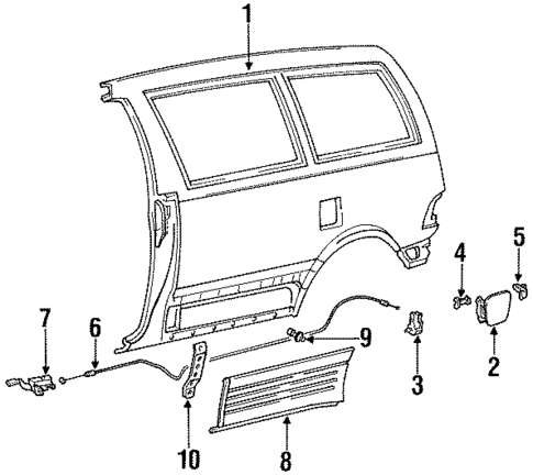 Exterior Trim - Side Panel for 1996 Toyota Previa #0