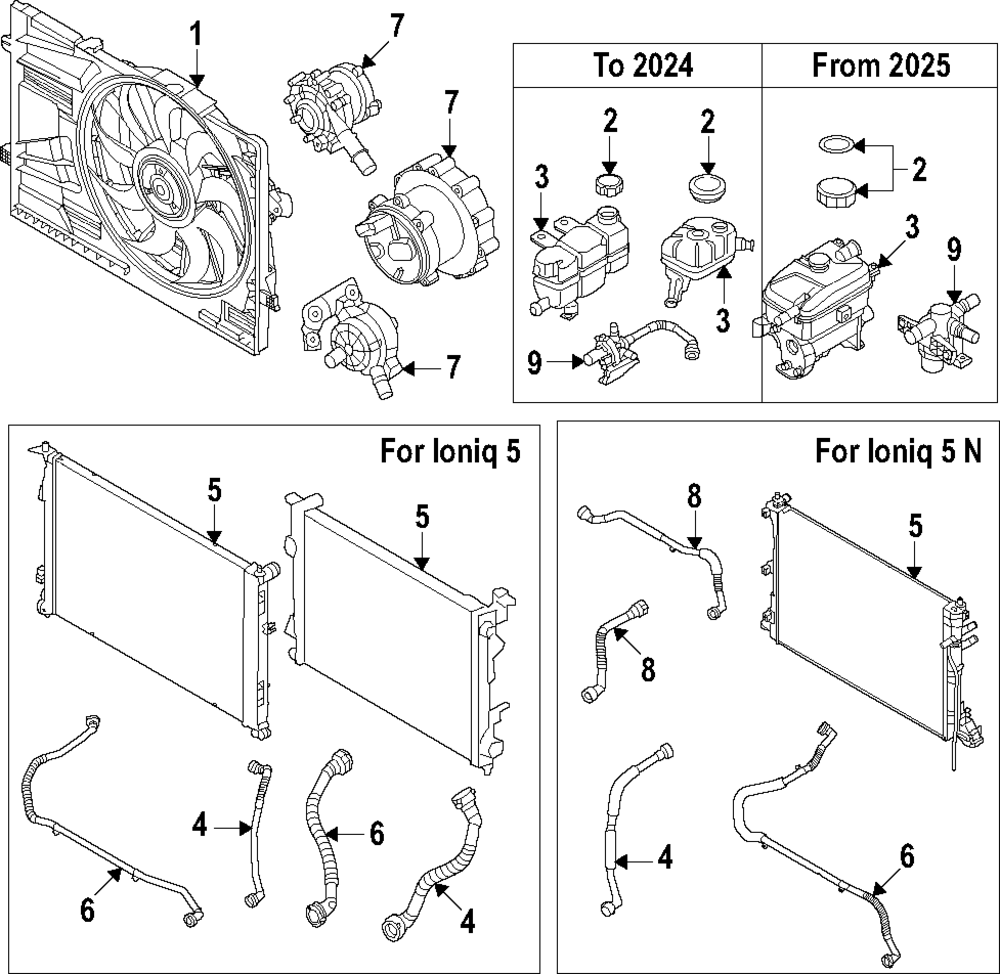 Hyundai - 25415-GI500 - Lower Hose - 2022-2024 Hyundai Ioniq 5 | OEM ...