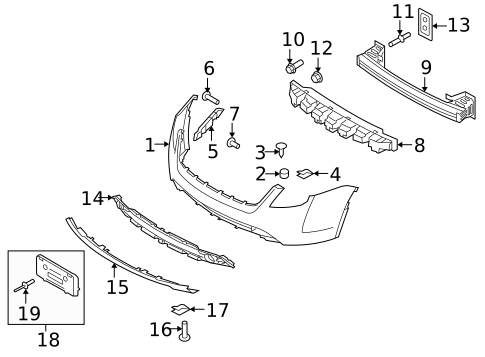 Bumper & Components - Front for 2011 Mercury Milan #0