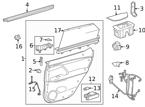 Interior Trim - Rear Door for 2018 Lexus RX450hL #0
