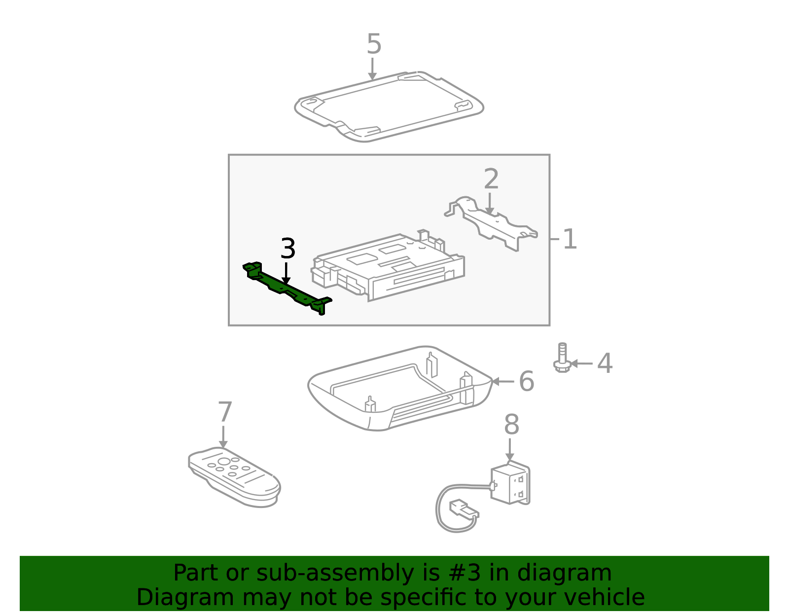 86118-48080 - Video Monitor Bracket 2008-2013 Toyota Highlander | Longo ...