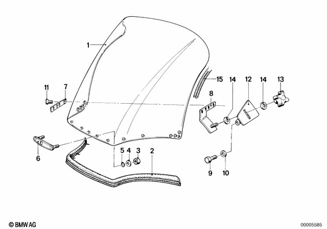 46631452480 - Frame and Mounting Parts: Windshield - 485Mm for BMW-Motorrad Image