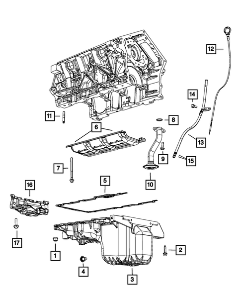 Engine Oiling, Oil Pan and Indicator (Dipstick) for 2008 Dodge Charger #0