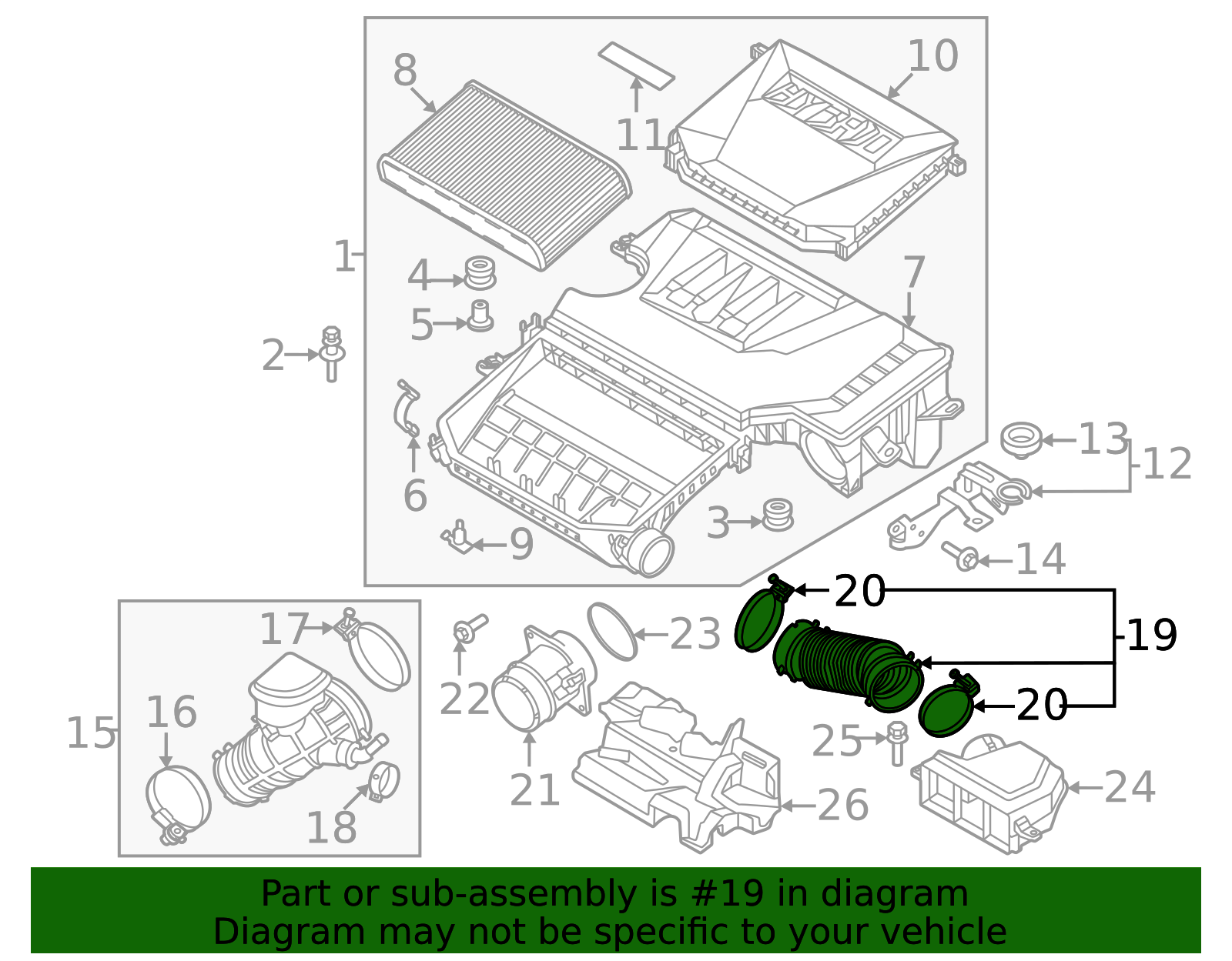 28212-AT100 - Air Inlet Duct 2023-2025 Kia Niro | Smithtown Kia Parts