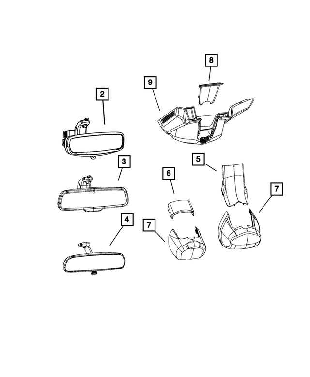 68565263AA - Glass: Inside Rear View Mirror for Ram: 1500 Classic Image