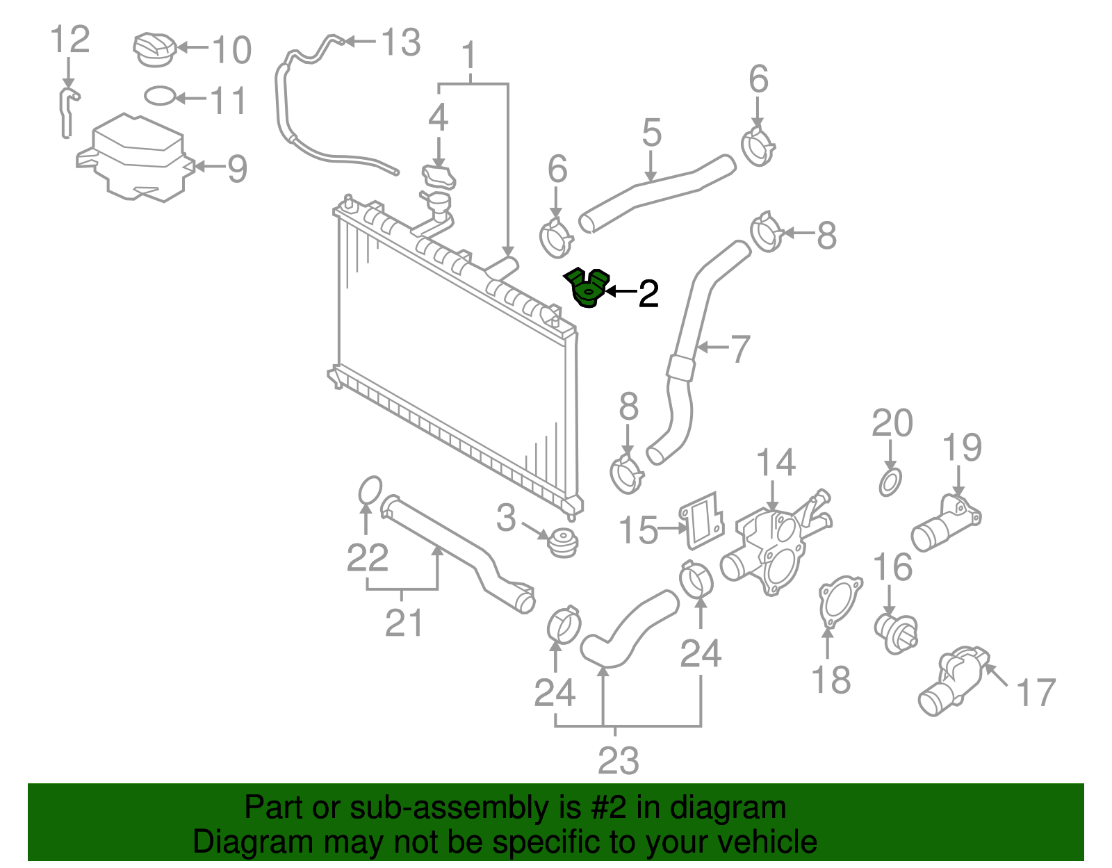 25333-1G000 - Radiator Assembly Upper Bracket 2006-2011 Kia | Kia.Parts ...