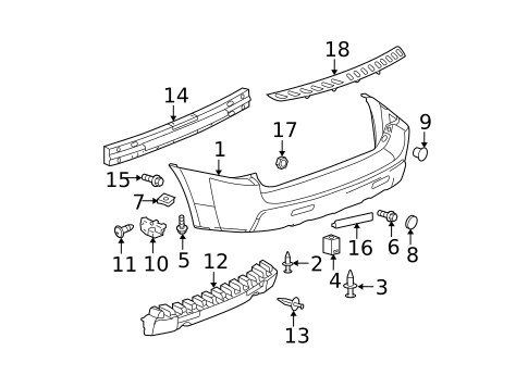 Bumper & Components - Rear for 2006 Chevrolet Equinox #0