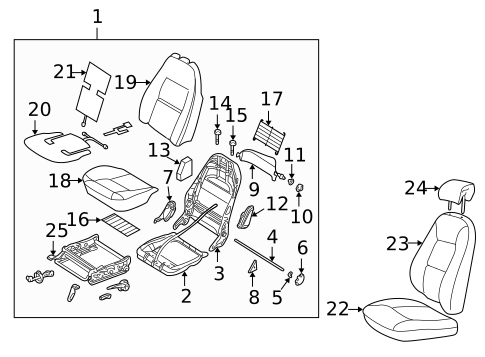Front Seat Components for 2004 Saab 9-5 #1