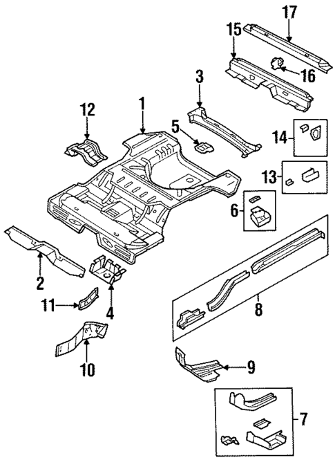 Rear Floor & Rails for 2000 Dodge Stratus #0