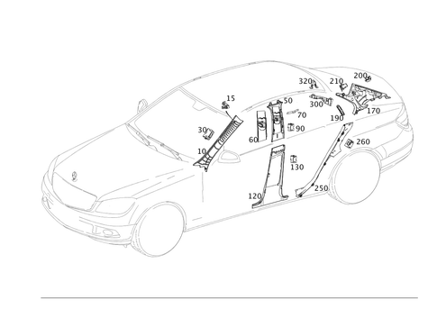 Trim for a, B, C and D-Pillar for 2013 Mercedes-Benz C 250 #0