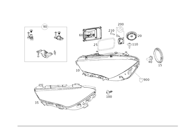 1189063301 - Electrical System: Lamp Unit for Mercedes-Benz Image image