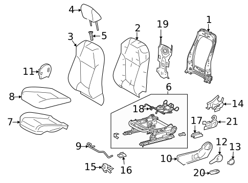 Driver Seat Components for 2022 Toyota RAV4 #1