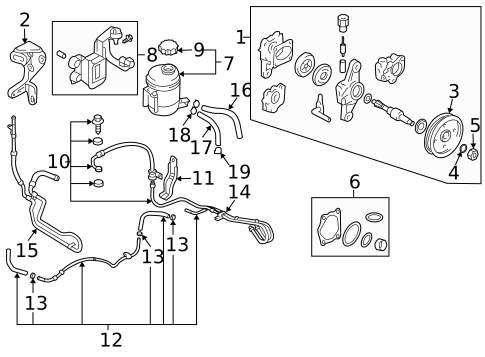 Pump & Hoses for 2006 Hyundai Tiburon #0