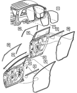 WT91XXXAC - Doors and Related Parts: Rear Door Body Mounted Weatherstrip for Mopar Image
