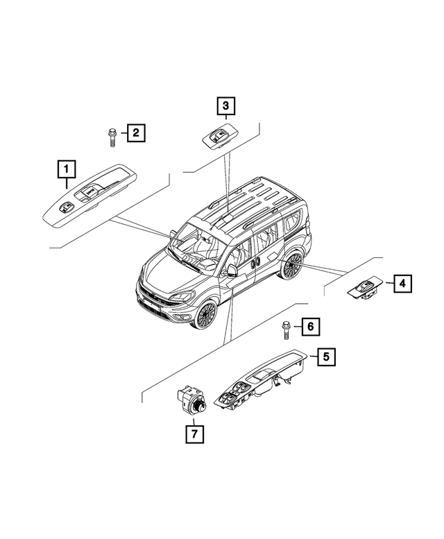 5XY80LXHAA - Electrical: Power Window Switch, Rear Left for Mopar Image