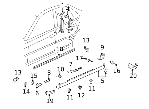 Exterior Trim - Pillars for 1997 Audi A4 #0