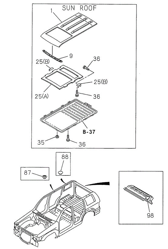 Roof Panel for 1998 Acura SLX #0