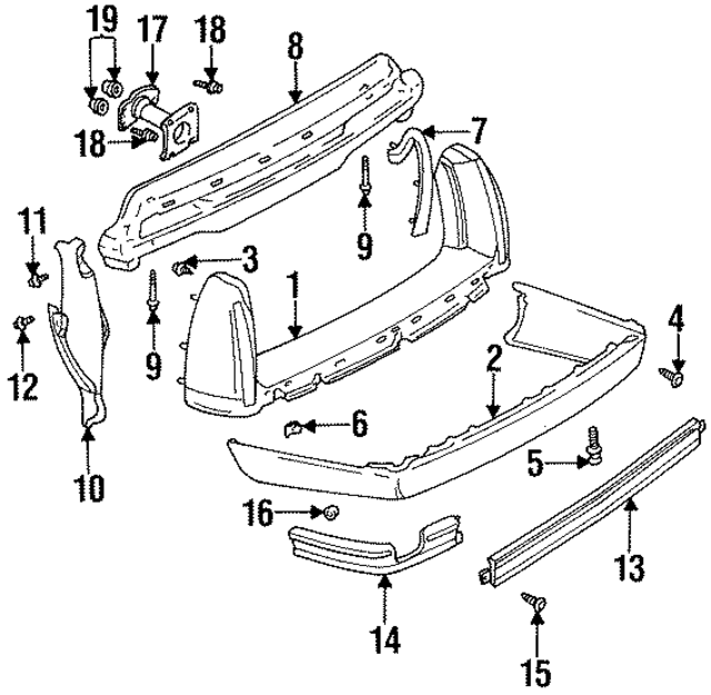 3547992 - Body: Bumper Cover Retainer for GM Image