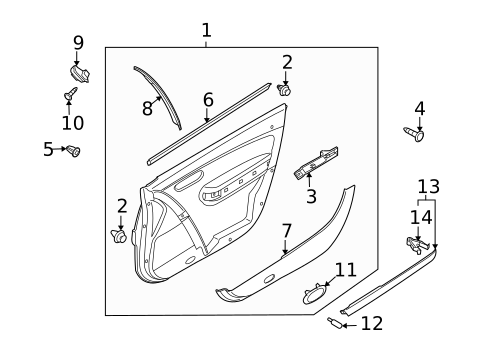 Interior Trim - Front Door for 2011 Mazda CX-9 #0