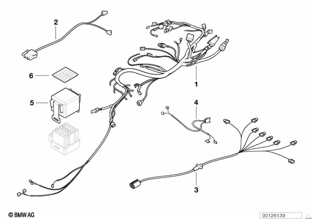 61112451639 - General Electrical System: Tail Part Wiring Harness -  for BMW-Motorrad Image