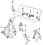 F614GA3 - Electrical: Seat Belt Assembly for Chrysler: LeBaron, Town &amp; Country | Dodge: 600, Aries Image