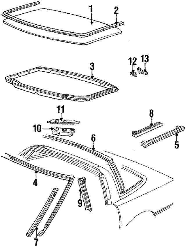 14049244 - Body: Passenger Side Windshield Frame Weatherstrip Seal for GM Image