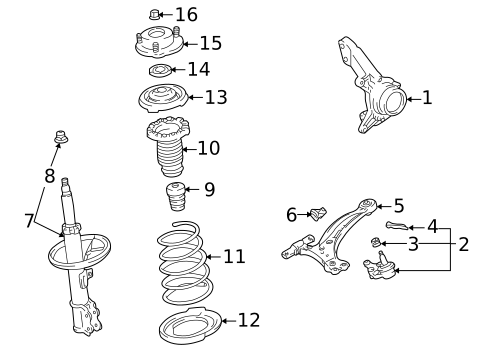 Suspension Components for 2002 Toyota Highlander #0