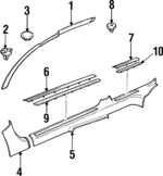 90440244 - Body: Windshield Pillar Trim for Cadillac: Catera Image