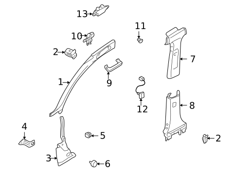 Interior Trim - Pillars for 2004 Audi A6 #0
