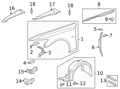 Fender & Components for 2009 Lexus LS600h #0