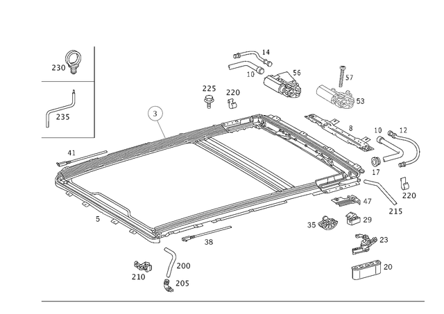 1647800102 - : Parts Kit, Panoramic Roof for Mercedes-Benz Image