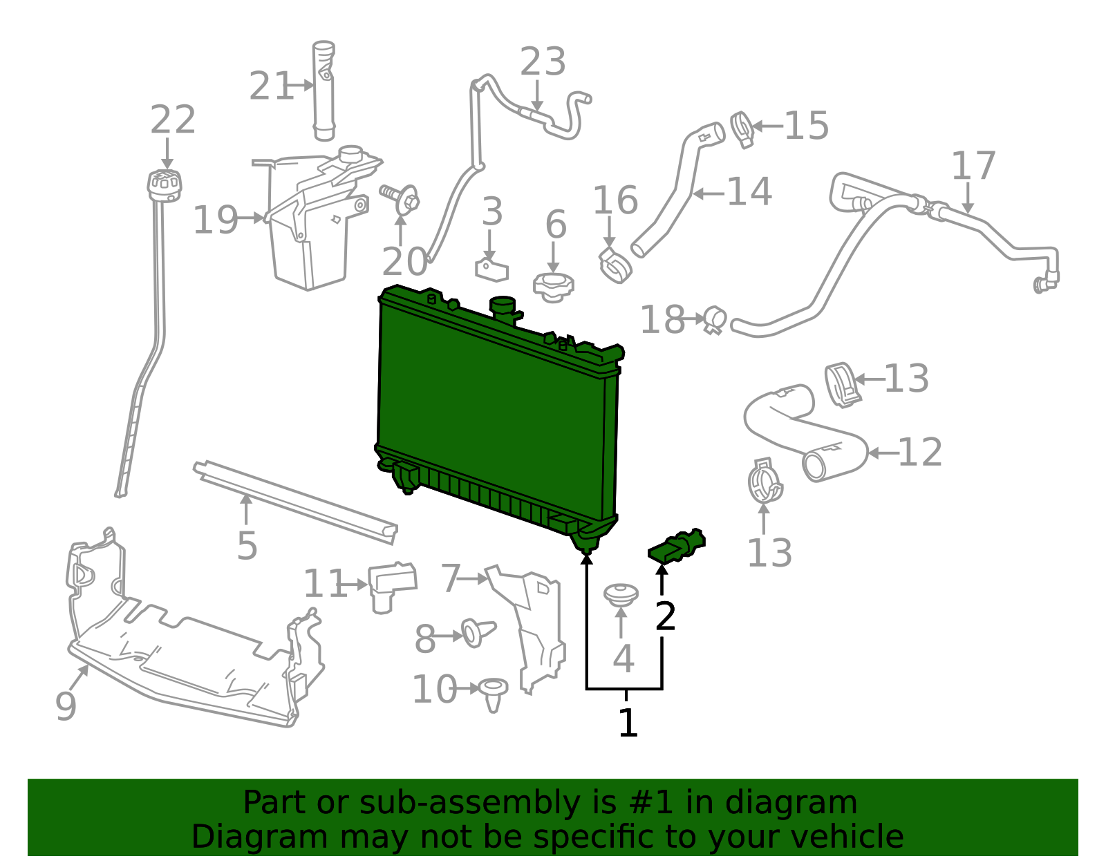 2012-2015 Chevrolet Camaro Radiator 22762595 | TascaParts.com