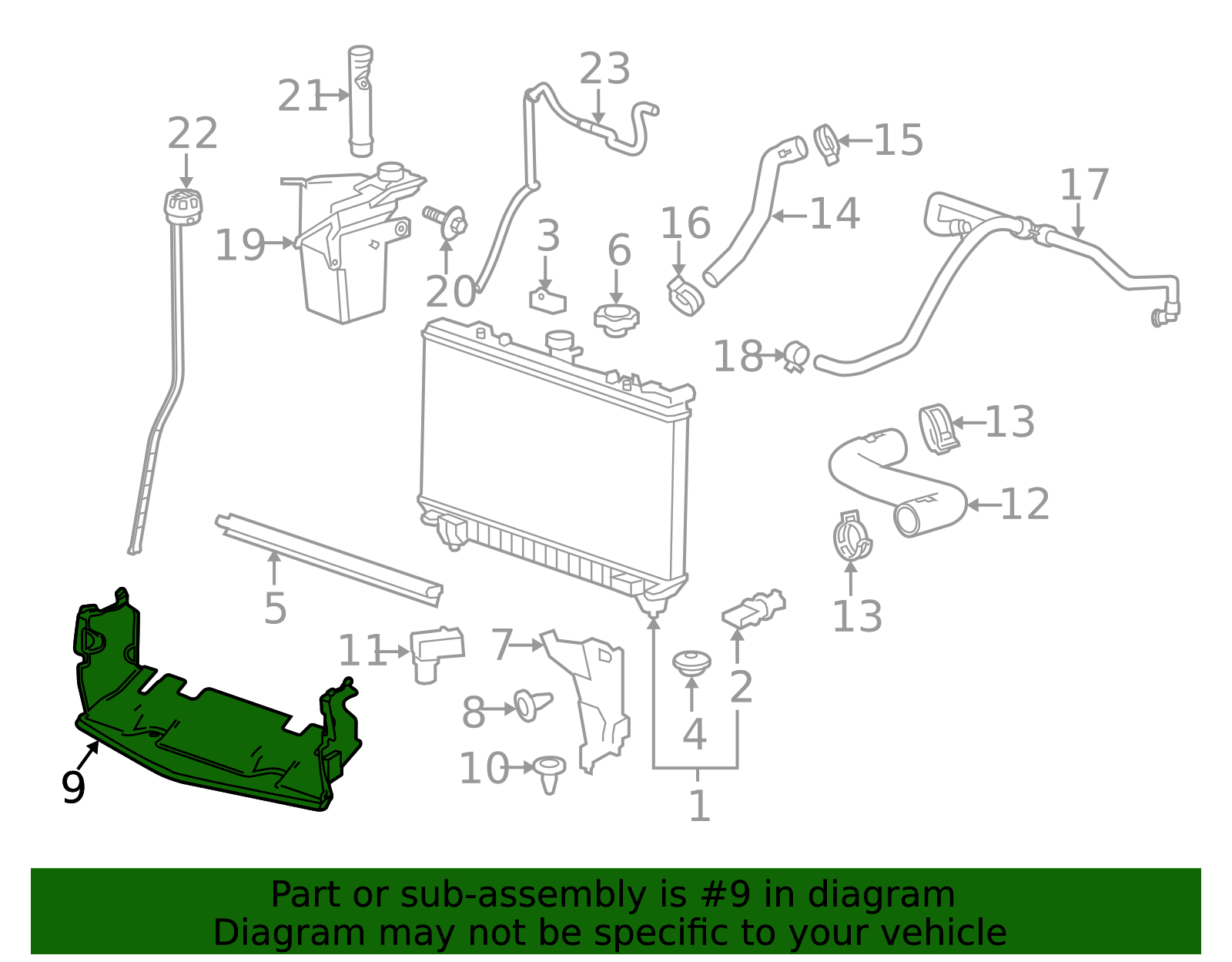2012-2015 Chevrolet Camaro Radiator Air Inlet Duct 22876562 GM ...
