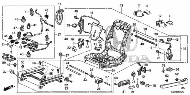 Front Seat Components (L.) (Full Power Seat) (2) for 2010 Honda Accord #0