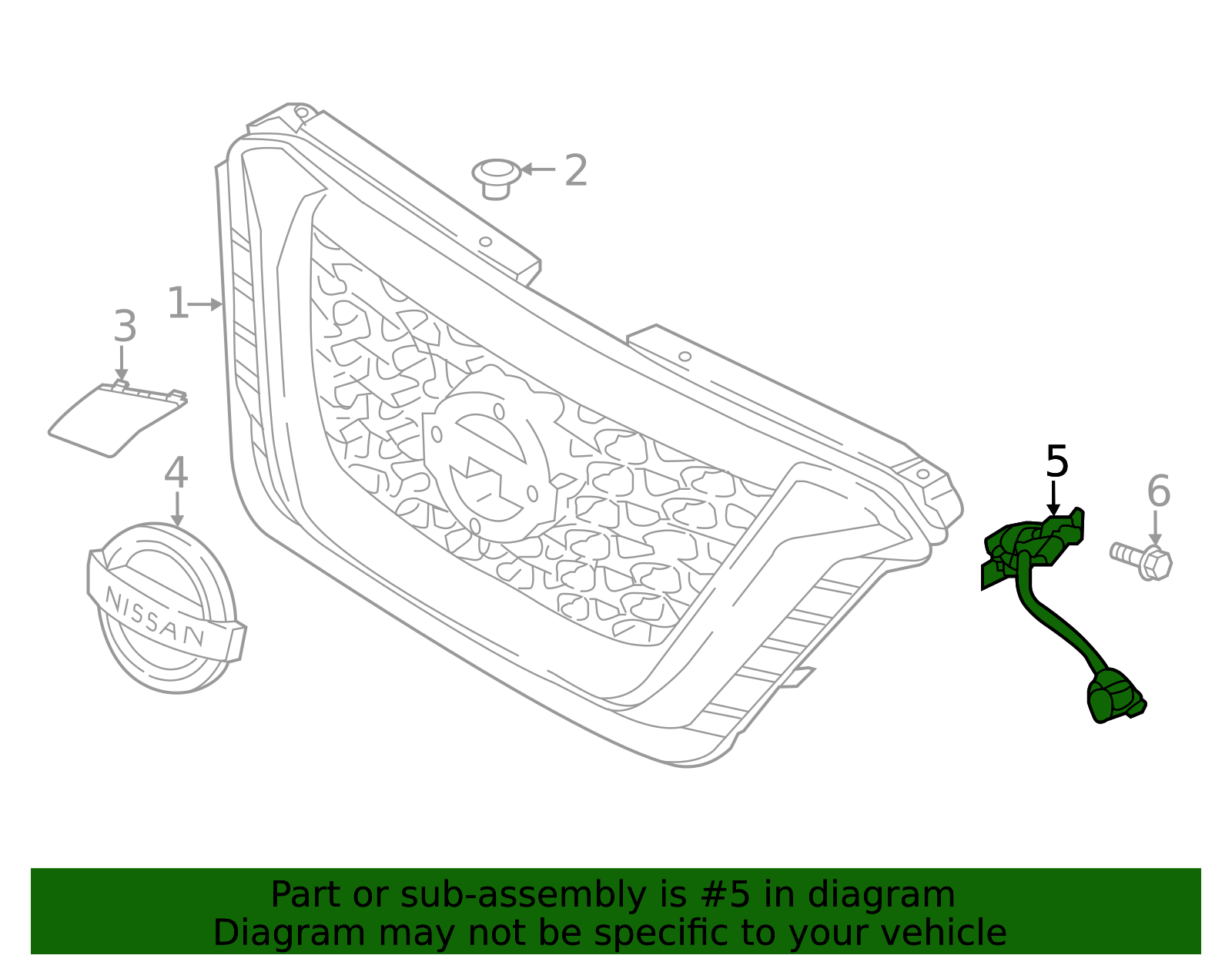 Front Bumper Grille Camera For Nissan Murano 2015-2019 – 284F1-4BA1A Direct Fit Black