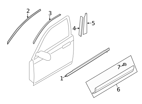 Exterior Trim - Front Door for 2008 Mazda CX-9 #0